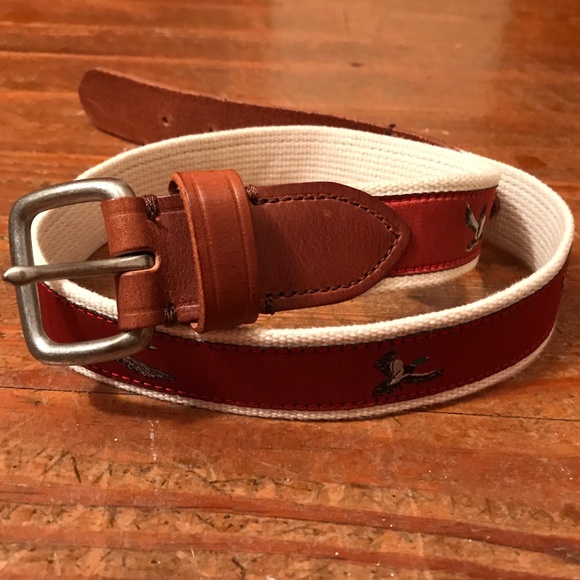 {J.Crew} Red Mallard Duck Canvas Belt - Picture 2 of 7